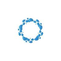 ilustración del logotipo de un círculo de gotas de agua. diseño de círculo de gota de agua azul sobre un fondo blanco.