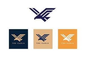 logo pictórico abstracto de un águila voladora en estilo simple. imagen del logotipo deportivo de halcón plano. vector