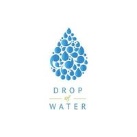 A blue water drop template. Waterdrops illustration logo image on white background.