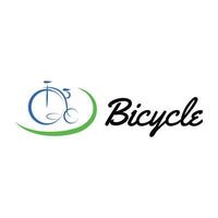 este es un logotipo abstracto de bicicleta antiguo en un estilo de línea simple que se ve bien en un fondo blanco vector