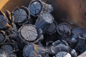 wood was burned to make charcoal. photo