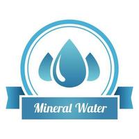 Mineral water emblem logotype. Creative design for water drop logo. Natural icon for water label. Logo template for fresh mineral water.