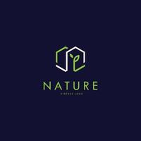 un logotipo de casa abstracto en un estilo sencillo y plano que se puede utilizar como logotipo para un proyecto de hogar ecológico