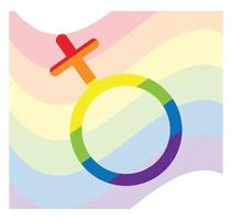 A sign with a flag for LGBT Pride Day. Illustration Stop homophobia for the International Day against Homophobia. vector