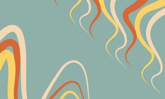 Banner in the style of 1970's good vibes. The waves and lines are multicolored. Vector psychedelic fun element for design. Use for printing, wallpaper, packaging, background.