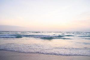 View of the Giant Waves, Foaming and Splashing in the Ocean, Sunny Day. photo