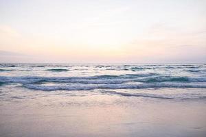 View of the Giant Waves, Foaming and Splashing in the Ocean, Sunny Day. photo
