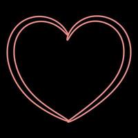 Neon heart the red color vector illustration flat style image