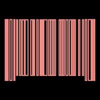 Neon the barcode the red color vector illustration flat style image