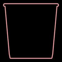 Neon trash bucket the red color vector illustration flat style image