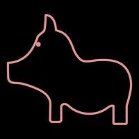 Neon pig the red color vector illustration flat style image