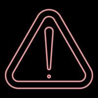 Neon sign of attention the red color vector illustration flat style image