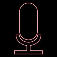 Neon microphone the red color vector illustration flat style image