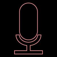 Neon microphone the red color vector illustration flat style image