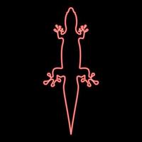 Neon lizard red color vector illustration flat style image