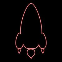 Neon rocket red color vector illustration flat style image