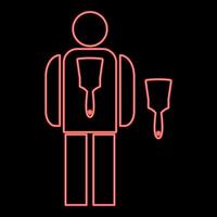 Neon painting master red color vector illustration flat style image