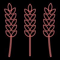 Neon wheat red color vector illustration flat style image