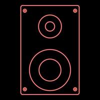 Neon loud speaker red color vector illustration flat style image