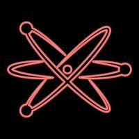 Neon atom red color vector illustration flat style image