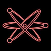 Neon atom red color vector illustration flat style image