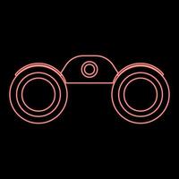 Neon binoculars red color vector illustration flat style image