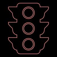 Neon traffic light red color vector illustration flat style image