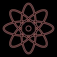 Neon atom red color vector illustration flat style image
