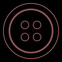 Neon clothing button red color vector illustration flat style image