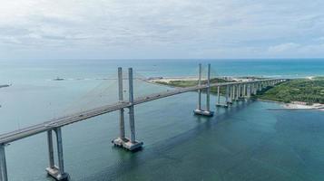 Natal, Rio Grande do Norte, Brazil, Circa May 2019 Aerial view of the bridge Newton Navarro of the city of Natal, RN. photo