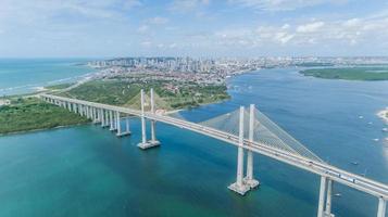 Natal, Rio Grande do Norte, Brazil, Circa May 2019, Aerial view of the bridge Newton Navarro of the city of Natal, RN. photo