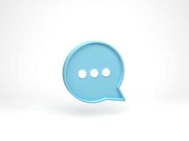 3D rendering, 3D illustration. Speech bubble talk. Chat pictogram or discussion comment symbol on white background. Messenger or online support concept. photo