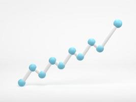 3D rendering, 3D illustration. Line graph isolated on white background. Concept of economy graph, histograms, statistics photo