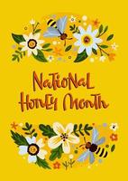 Bright placard for National Honey Month