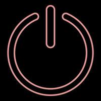Neon button turn on or off icon. the red color vector illustration flat style image