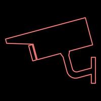 Neon video surveillance red color vector illustration flat style image