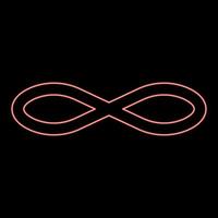 Neon infinity symbol red color vector illustration flat style image