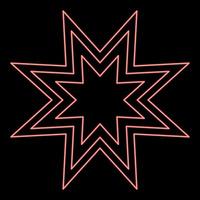Neon trendy retro star red color vector illustration flat style image