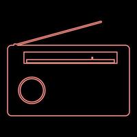 Neon radio red color vector illustration flat style image