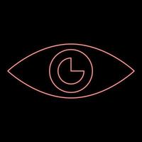 Neon eye red color vector illustration flat style image