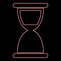 Neon hourglass red color vector illustration flat style image