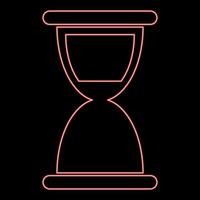 imagen de estilo plano de ilustración de vector de color rojo de reloj de arena de neón