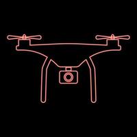 Neon drone red color vector illustration flat style image