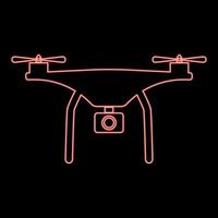 Neon drone red color vector illustration flat style image