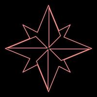 Neon wind rose red color vector illustration flat style image