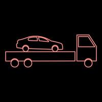 Neon car service red color vector illustration flat style image
