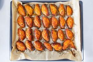 BBQ Chicken Wings are ready from the oven photo