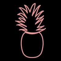 Neon pineapple the red color vector illustration flat style image
