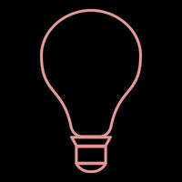 Neon bulb the red color vector illustration flat style image