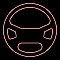 Neon steering wheel the red color vector illustration flat style image